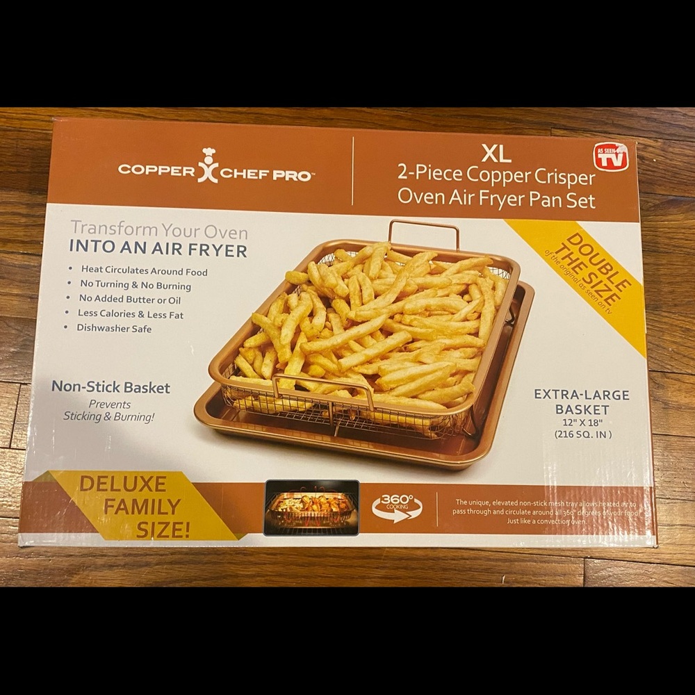 XL 2 Piece Crisper Oven Air Fryer Pan Set